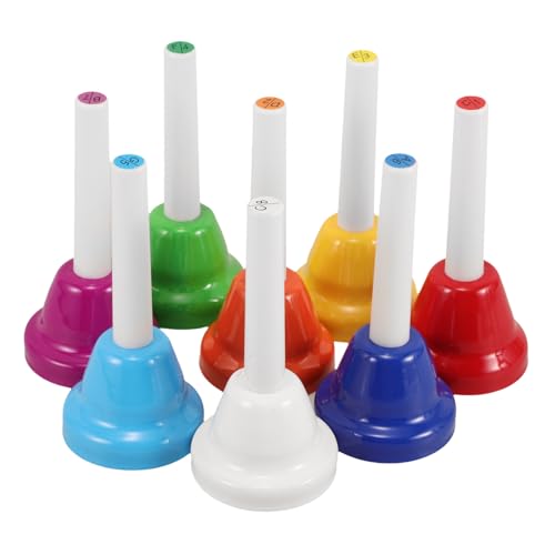 ibasenice Pädagogisches Musikspielzeug Für Kinder Handglocken-Set 8 Töne Metall-handrufglocke Vintage-Glocke Für Kleinkinder Klingelglocke Für Kinder von ibasenice