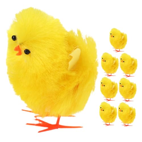 ibasenice 8-Teiliges Set Osterküken realistische Küken Verzierung in Kükenform Küken Dekore Ostergeschenk Set ostergeschenkset kleine Küken für Ostern Huhn Ostern Plüsch Yellow von ibasenice