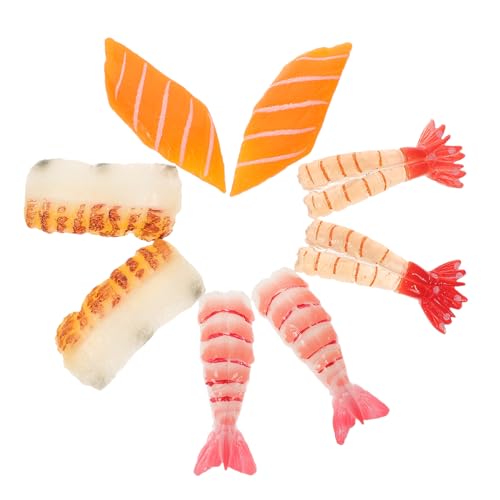 ibasenice 8St Simuliertes Sashimi Sushi-Essen zum Restaurant gefälschtes Essen Herstellung künstliche Fische plastikfisch Küchenrequisiten für zu Hause simulierte Lachsrequisiten PVC von ibasenice