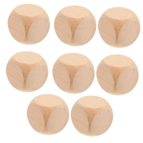 ibasenice 8st Leere Würfel Essensentscheidungswürfel Euchre-würfel 6-seitige DIY-würfel Standard-spielwürfel Spielzeugwürfel Basteln Chinesische Essenswürfel Würfelwürfel Farkle Holz Beige von ibasenice