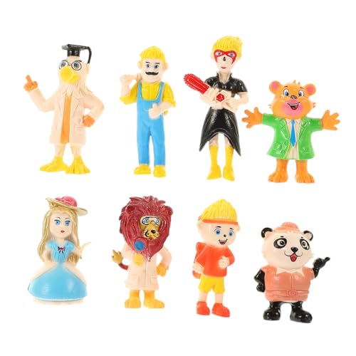 ibasenice 8st Marionetten-tierverzierungen Puppe Mini-Menschen-Figur Miniatur-tierstatue Tiermenschenfiguren Zubehör Ornament Kinderzimmer Schmuck Lebensecht Bemalte Figuren PVC von ibasenice