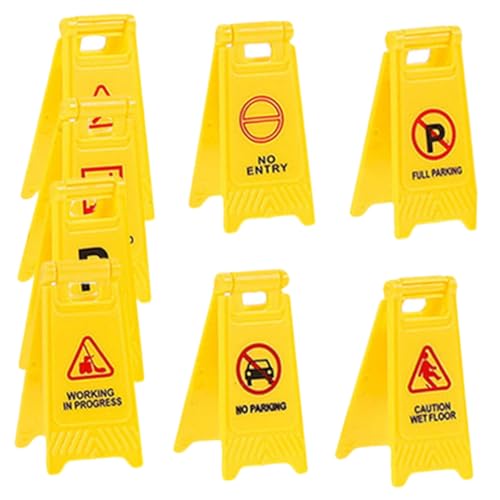 ibasenice 8st Transportspielzeug Für Kinder Mini Verkehr Spielset Barrikade Spielzeug Straßensperre Kleine Warnzeichen Kognitives Spielzeug Für Kinder Straßenschild Yellow Plastik von ibasenice