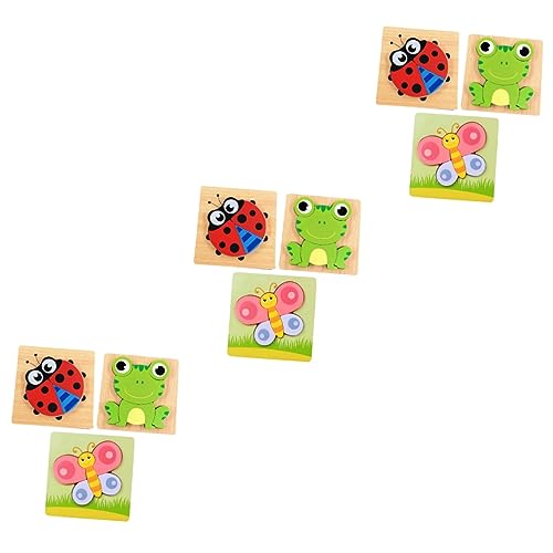 ibasenice 9 STK Dreidimensionales Puzzlebrett Holz Gehirnspielzeug Denksport-Rätsel kinderzimmerdeko Room Decoration Kinder Puzzle Puzzles Holz Puzzle für Kinder hölzern Bambus von ibasenice