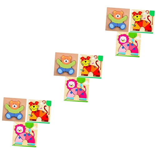 ibasenice 9 STK Puzzles aus Holz Holzspielzeug für Kleinkinder Holzspielzeug Set Holzspielzeug für Babys Puzzle für Kinder pädagogisches Spielzeug Cartoon Holzpuzzles Bambus von ibasenice