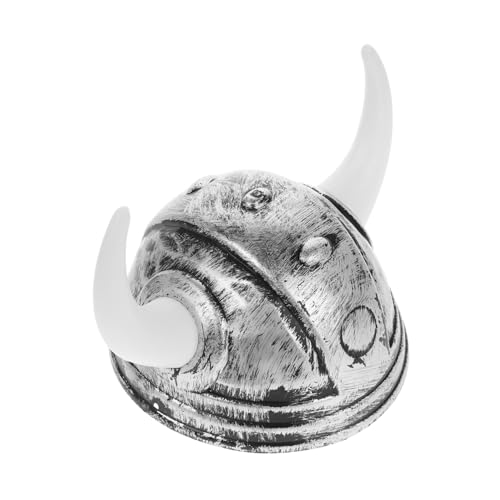 ibasenice Anziehhut Wikinger-krieger-helm Hut Mit Horn Mittelalterlicher Wikingerhelm Wikingerhut Mit Hörnern Wikinger Schild Kostüm Hüte Wikingerkostüme Wikingerspielzeug Silver Plastik von ibasenice