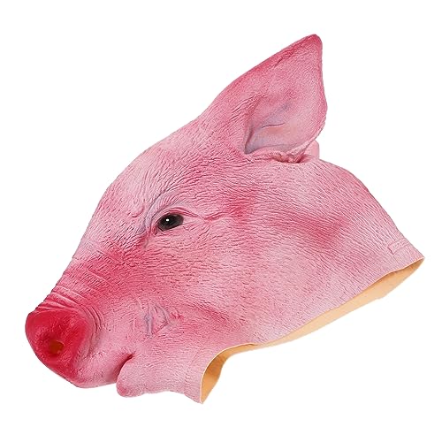 ibasenice Anziehmaske Hase Tiergesicht Kostüm Gruselige Maske Halloween-dekorationen Maskerade Halloween Gruselig Halloweenkostüm Cosplay-kostüm Horror-maske Halloween-masken Rosa von ibasenice