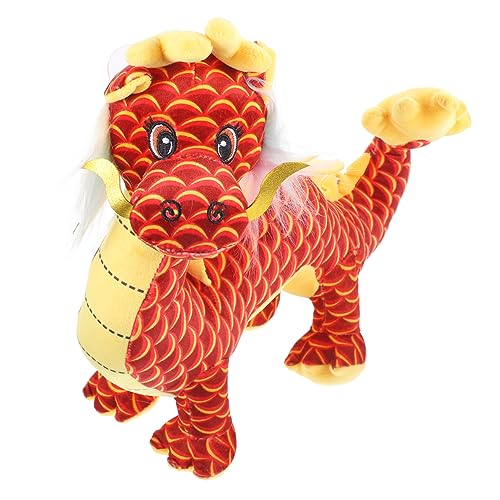 ibasenice Ausgestopfter Drache für Drachen Kuscheltier wohnungsdeko Plush Toy Drachen Stofftier tragen Hase chinesisches neujahrsmaskottchen Drachenpuppe Plüsch rot von ibasenice