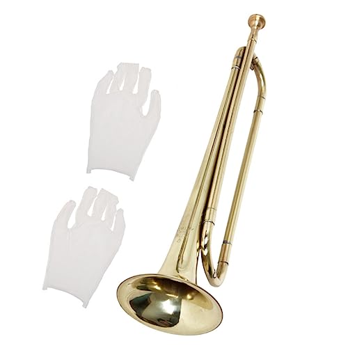 ibasenice Band Trompete Blasinstrument Blechblasinstrument pädagogisches pädagogisches musikalisches Kinderspielzeug Anfänger Trompete Metall Golden von ibasenice