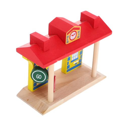 ibasenice Barrikaden-Spielzeug Eisenbahntankstelle Bahnhofsspielzeug Für Kinder Puzzle-Spielzeug Zug So Tun Ob Rollenspiel Im Vorschulalter Modelleisenbahnzubehör Bahnhofsspielset Holz von ibasenice