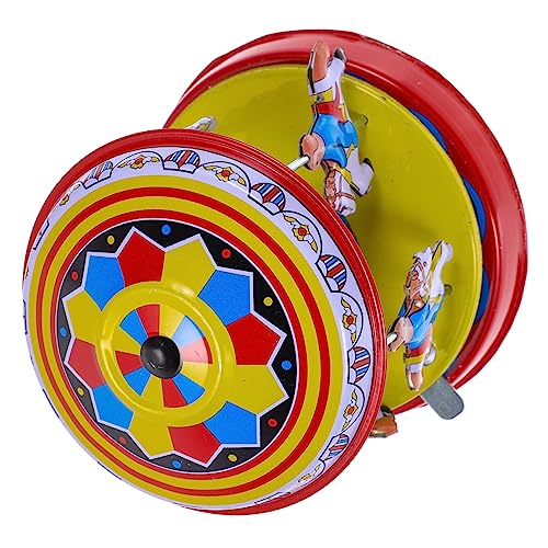 ibasenice Blechspielzeug Riesenrad-weihnachtsspielzeug Vintage-karussell Rotierendes Karussell-Spielzeug Karussell-musikfigur Karussell-bausteine Metall Schmiedeeisen Musikbox Kind von ibasenice