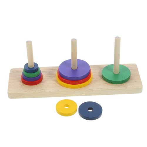 ibasenice Buntes Holzspielzeug Tower of Hanoi Puzzle Intellektuelles Denkspiel Für Erwachsene Und Kreatives Gesellschaftsspiel Für DIY Partys Und Freizeitaktivitäten von ibasenice