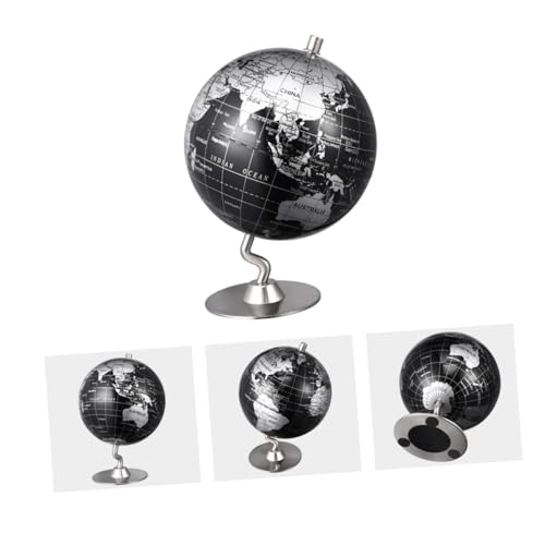 ibasenice Desktop-Weltkugel Weltkarte World map geobord Schreibtischdekoration Office Desk Accessories Lernspielzeug mit Ständer befüllbare Glühbirne für den Unterricht Black von ibasenice