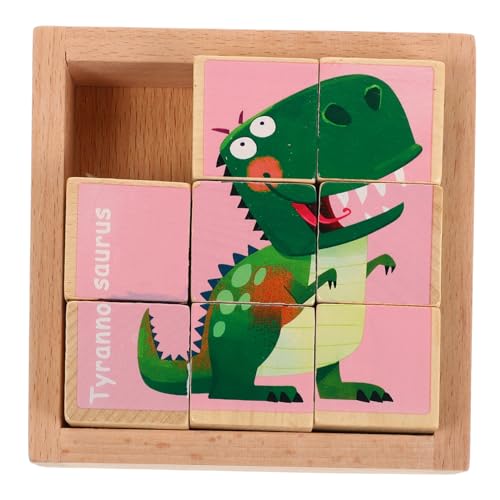 ibasenice Dinosaurier Puzzle Blockpuzzle Holzpuzzle Wissenschaftsprojekte Spielzeug Für Jungen Kindergartenspielzeug Lernspielzeug Holz Dinosaurier Blockpuzzle Für Kinder von ibasenice