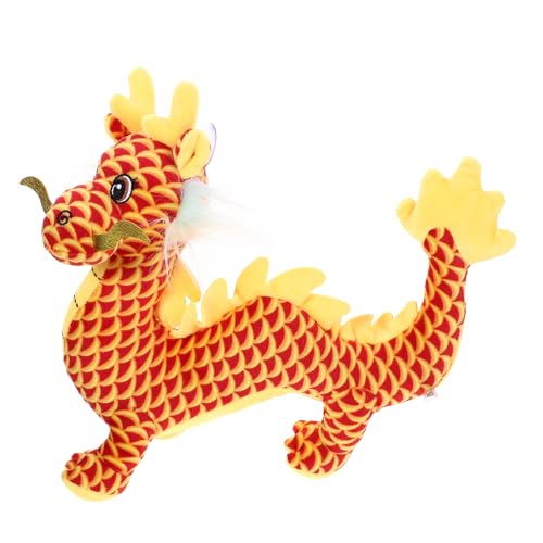 ibasenice Drachenpuppenmaskottchen Einhorn Plüsch Babyspielzeug Drache Stoffpuppe Kinderspielzeug drachenfiguren Dragon Plush kleine Drachenpuppe ausgestopfter Drache PP Baumwolle Orange von ibasenice