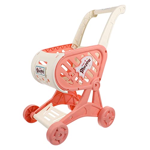 ibasenice Einkaufswagen Supermarkt Wagen Für Rollenspiele Simulierter Trolley Pink Mit Stauraum Für Puppen Und Spiellebensmittel Ideales Kaufladen Zubehör Für von ibasenice