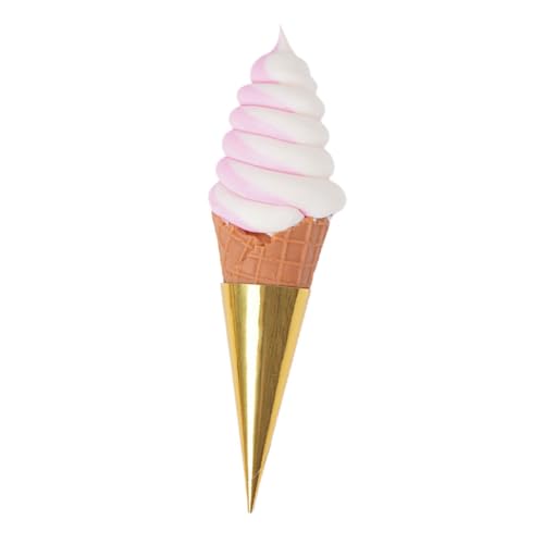 ibasenice Eismodell Eiscreme Modell Kunststoff Eiscreme Dekorative Eiscreme gefälschte Eiswaffel künstliche Eiscreme-Requisiten lebensechtes EIS Simulation Eiscreme-Requisite PVC Rosa von ibasenice