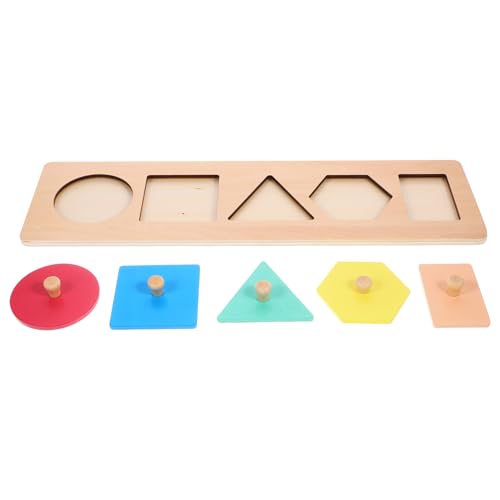 ibasenice Geometrische Tafeln Kindergarten Shapes Puzzle holzpuzzel Ohrring Dekoration einstellbar spielzeuge Frühpädagogisches Formpassendes Brett hölzern von ibasenice