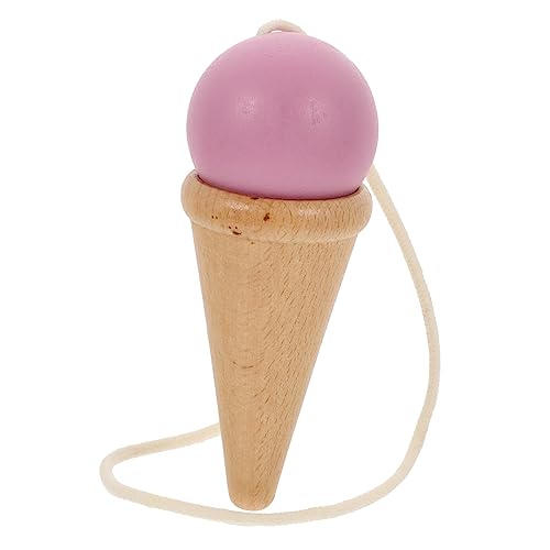 ibasenice Geschicklichkeitsball interaktives Kendama- Wiegenpendel Schreibtisch-Gadgets bastelzeug für Activity für Kinderaccessoire Kinderspielzeug aus Holz Rosa von ibasenice