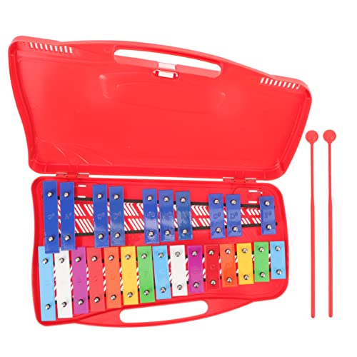 ibasenice Glockenspiel für Kinder kinderinstrumente Kinder musikinstrumente Xylophone für Kinder musikinstrumente für Kinder Kinder-Xylophon Xylophon für Kinder Kunststoff-Box rot von ibasenice