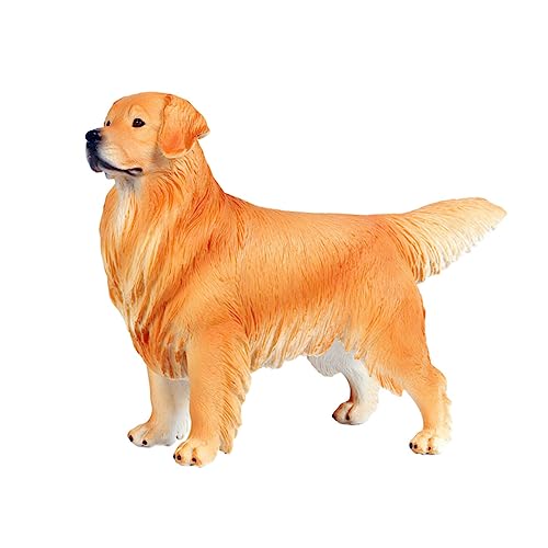 ibasenice Golden Retriever-Ornament Gefälschte Tierhundestatue kleine hundewelpenfiguren Spielzeug für Kinder kinderspielzeug Kid Toys Desktop-Tierdekor dekorative Tierfiguren Plastik Orange von ibasenice