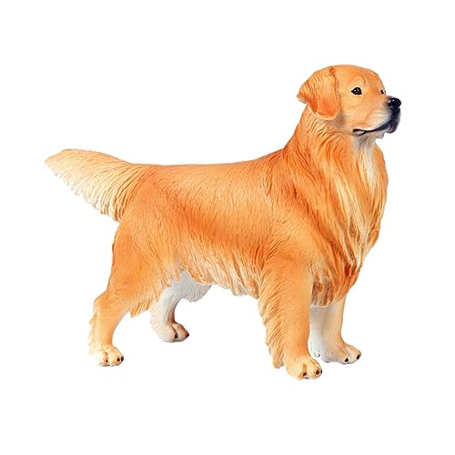 ibasenice Golden Retriever-Ornament goldene Labrador-Statue dekoratives Tiermodell Mini-Spielzeug Spielzeug für Kinder kinderspielzeug Golden Retriever-Figuren Hundefiguren Plastik Orange von ibasenice