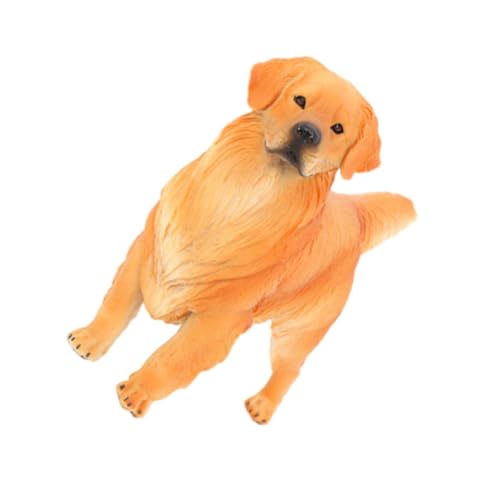 ibasenice Golden Retriever-Ornament realistischer Hund Fee Kuchendekorationen Spielzeug für Kinder kinderspielzeug Simulation Golden Retriever-Modell realistisches Tiermodell Plastik Orange von ibasenice