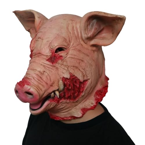 ibasenice Gruselige Halloween- Kunst Clown- Blutig Clown-schlüsselanhänger Beängstigend Hahn Horror Tierische Schweinekopfmaske Halloween-cosplay-kostüm Cosplay-zubehör von ibasenice