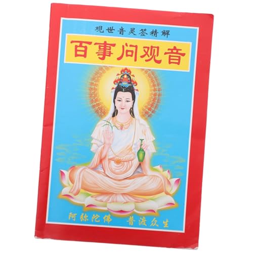 ibasenice Guanyin Zeichen Wahrsagendes Buch Pendelkette Zukunftsbuch Hexereizubehör Reichtum-erfolgsgeschenk Feng Shui Geld Erzählen Wahrsagespiel-Requisite Wahrsagerei Die Papier von ibasenice