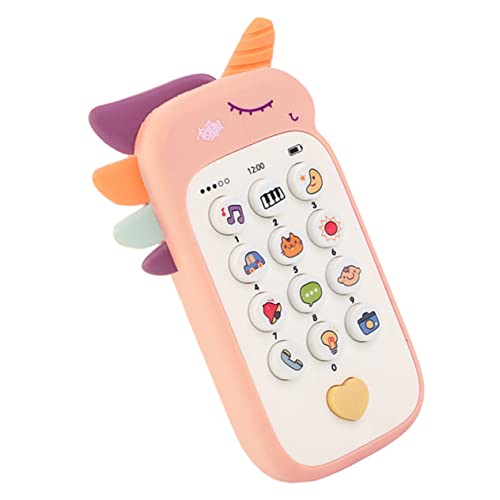 ibasenice Handy für kinderhandy Handy Beißbares Handy Beißbares für Babys Mobile Simuliertes Babyphone entzückendes Cartoon-Telefon Plastik Rosa von ibasenice