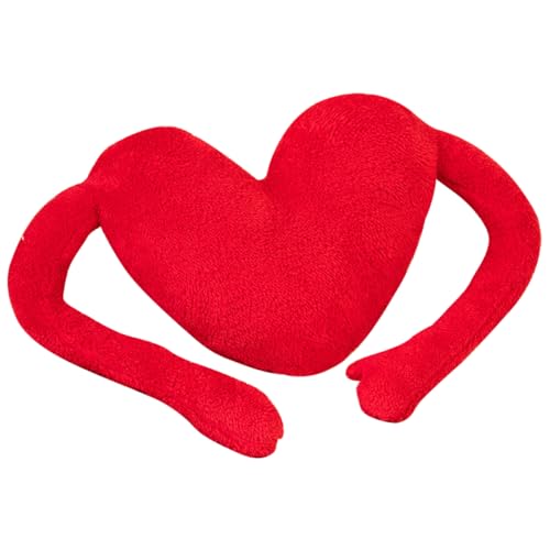 ibasenice Herzkissen Schlafzimmer Heart Pillow dekoringe Bedroom Decor Herzsüßes Kissen Herzförmiges Stofftier Kariertes Wurfkissen für Herz Kissen PP Baumwolle rot von ibasenice