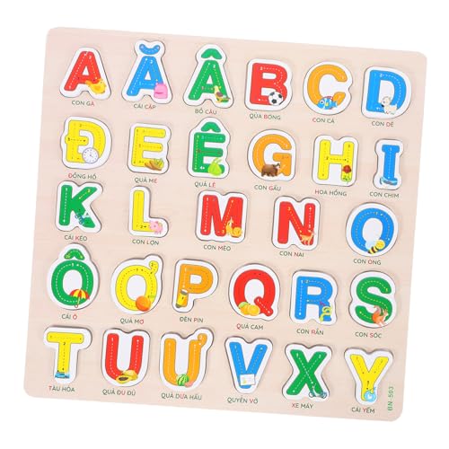 ibasenice Holz Alphabet Puzzle Für Kleinkinder Bildung Vietnamesisches Lernspielzeug Vorschul Matching Spiel Für Intelligentes Puzzle von ibasenice