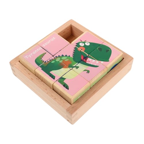 ibasenice Holz Puzzle Blöcke Bausätze Für Kinder Vorschulspielzeug Block-Puzzle Spielzeug Zum Bauen Von Dinosauriern Puzzle Für Kinder Kinderspielzeug Dinosaurier Vorschulrätsel Hölzern von ibasenice