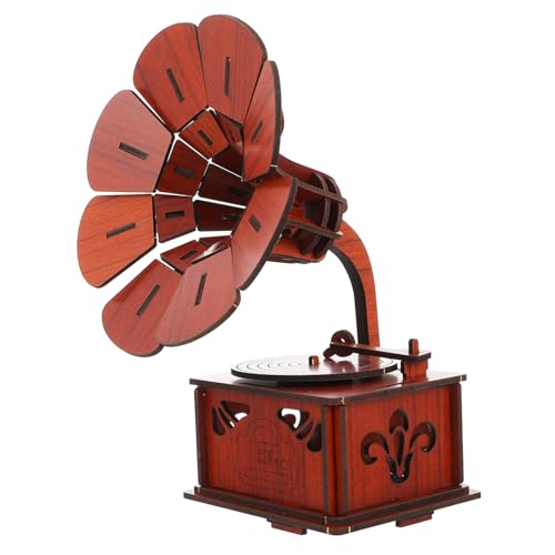 ibasenice Holz Puzzle Grammophon DIY Bausatz Vintage Design Lernspielzeug ohne Kleber Geschenk und Wohnaccessoire für Jungen Mädchen ibasenice Holz Puzzle Grammophon DIY Bausatz Vintage Design Lernspielzeug ohne Kleber Geschenk und Wohnaccessoire für Jungen Mädchen von ibasenice