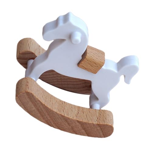 ibasenice Holzpferd Spielzeug für Kinder kinderspielzeug klassisches Spielzeug ponyhe im Freien Babyspielzeug kleine Pferde Dekoration Puppen Mini Schaukelpferd Miniaturmöbel Holz. S von ibasenice