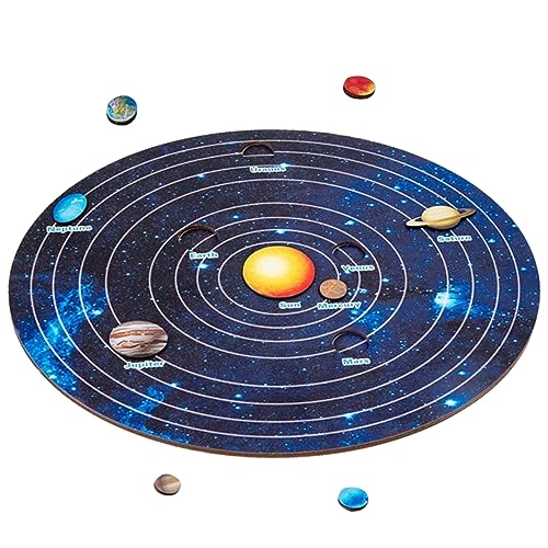 ibasenice Holzpuzzle Sonnensystem Für 8 Planeten Lernspielzeug Aus Kognitive Entwicklungsspielzeuge Ideales Für Kleine Astronauten Montessori von ibasenice