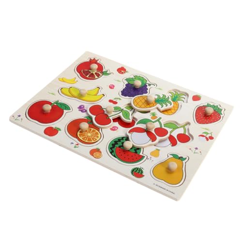 ibasenice Holzpuzzle Zahlen Und Buchstaben Mit Obst Pädagogisches Für Puzzle Board Für Lernspiele Kreatives Holzspielzeug Für Jungen Und ädchen von ibasenice