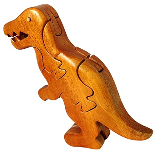 ibasenice Holzpuzzle für kinderspielzeug holzbauklötze zabawki stymulujące rozwój Dino Puzzle Holz Dinosaurier Dinosaurier zusammenbauen hölzern Brown von ibasenice