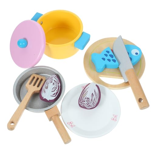 ibasenice Kinder Spielzeug Jungen Holzspielzeug Kochgeschirr Set Für Mini Küchenutensilien Für Rollenspiele Spielzeugküche Zubehör Aus Für Kreatives Kochen Und Ideal Für Kleinkinder Und Vorschulkinder von ibasenice