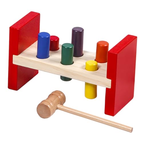 ibasenice Babyspielzeug Holzspielzeug Mit Holzhammer Pädagogisches Klopfspielzeug Zur Farb Und Formenerkennung Für Kleinkinder Ideales Vorschulspielzeug Für Motorische Fähigkeiten Und Kreatives von ibasenice