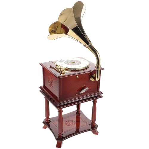 ibasenice Kasten Grammophon Musikbox Schreibtischdekoration Retro-tischdekoration Plastik von ibasenice