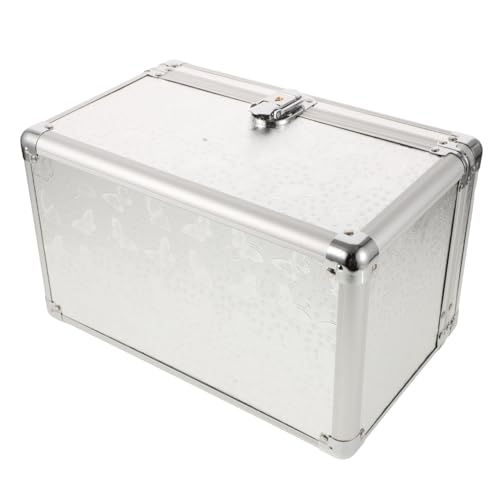 ibasenice Kasten magische handgepäckkoffer handgepackkoffer werkzeugkiste transportbox Werkzeugkoffer mit Metallgriff handhaben Werkzeuge tragen Koffer MDF Silver von ibasenice