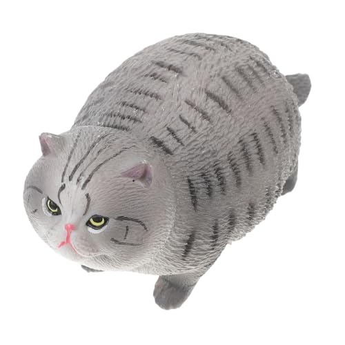 ibasenice Katzenmodellspielzeug kleine Katzenfigur Tierfiguren für Terrarien Katzenkuchendeckel Haustiermodell Spielzeugmodell Requisite für Katzenfotos kleine Katzendekoration Plastik Grey von ibasenice