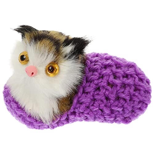 ibasenice Katzenschmuck für kinderspielzeug Toys for Katzen Cutie Cats Katzen-Frühlingsspielzeug Katzenspielzeug Plüsch Tierfigur Simulation Kat Garn Violett von ibasenice