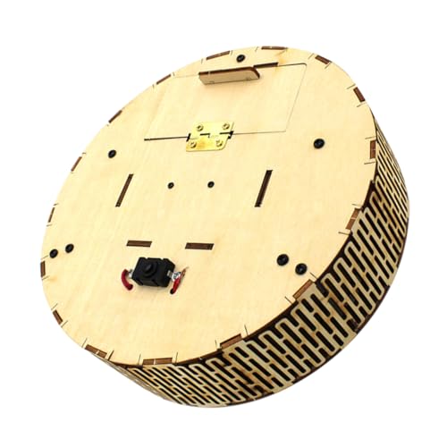 ibasenice Kehrroboter Roboter Stielspielzeug hölzernes 3D-Puzzle-Modell Roboterstaubsauger Stammbausatz Stammroboter Modellauto Roboterbausatz Stengel Elektronisches Bauteil Beige von ibasenice