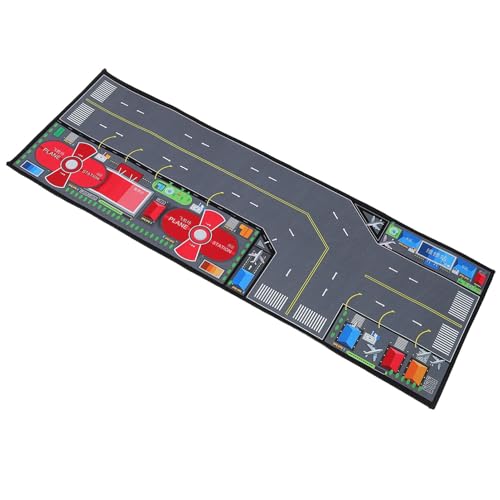 ibasenice Kinderspielmatte Spielmatte Für Kinderautos Teppich Spielmatte Cartoon-Teppich Spielmatte Fürs Auto Auto-straßenteppich Schlafzimmerteppich Für Jungen Straßenverkehrsdecke Plüsch von ibasenice