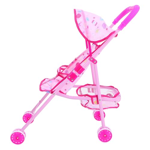 ibasenice Kinderwagen puppenbuggy Puppen Wagen Handcart puppenwagen mit zubehör trolleytasche Kleinkinder Spiral- Kindertrolley spielzeuge Puppenwagen Modell Puppenwagen Eisen Rosa von ibasenice