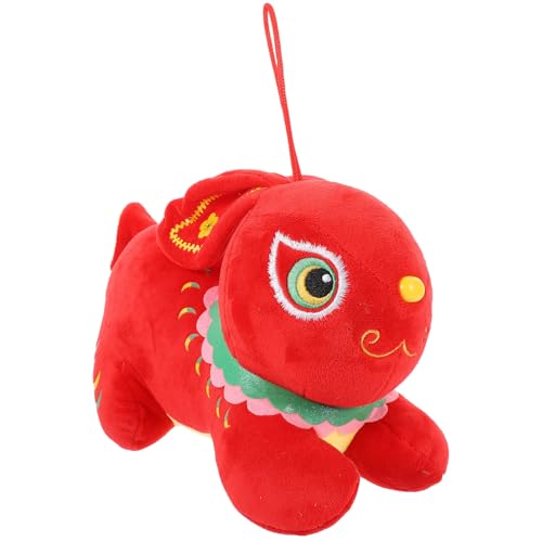 ibasenice Kleine Hasenpuppe Entzückende Hasenpuppe Sternzeichen Hase Anhänger Dekorative Hasenpuppe Maskottchen-Kaninchen- 2023 Jahre Hasenpuppe Kaninchenpuppe Polyester Rot von ibasenice