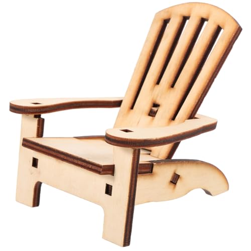 ibasenice Kleiner Holzstuhl Mini-Stuhl zusammenbauen Mini-Strandkorb Mikro Gartenstuhl Mini-Stuhl-Spielzeug winzige Möbel kinderstuhl Chair Puppenhausmöbel Miniaturornament Stuhlmodell von ibasenice