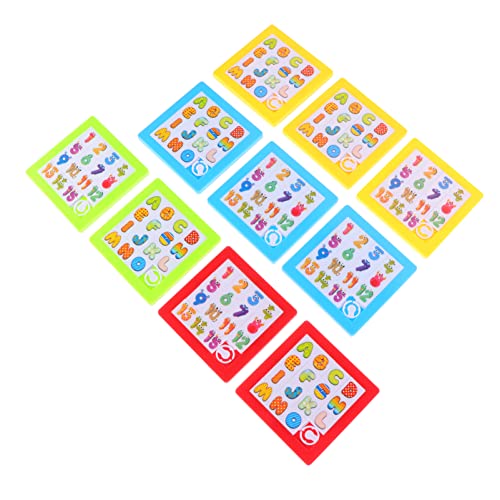 ibasenice Klotski Puzzle Nummernpuzzle Klotski-Puzzlerutsche 10-Teilige Folie Zahlenpuzzle Cartoon-Buchstaben-Puzzle-Spielzeug Zahlenkognitionsspielzeug für Kinder von ibasenice