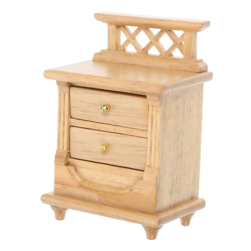 ibasenice Kreative Möbel Mini- -Sideboard Schlafschrank Mini Mini-tv-Schrank Regalmodell Im Maßstab 1:12 Bücherregal Puppenhaus Puppenschrank Puppenhaus-nachttisch Hölzern Khaki von ibasenice